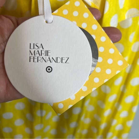 Lisa Marie Fernandez for target linen blend polka dot maxi off the shoulder - Picture 8 of 11